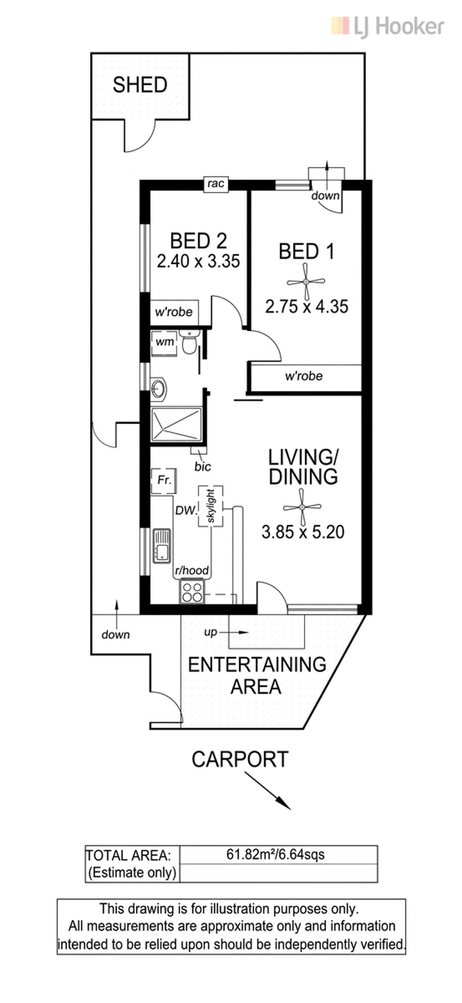 Floorplan of Homely unit listing, 3/7 Oxley Street, Somerton Park SA 5044