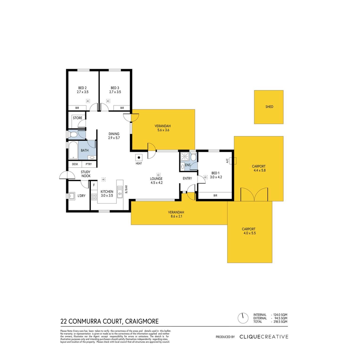 Floorplan of Homely house listing, 22 Conmurra Court, Craigmore SA 5114