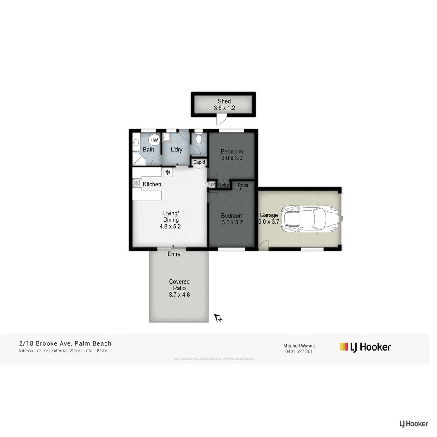 Floorplan of Homely semiDetached listing, 2/18 Brooke Avenue, Palm Beach QLD 4221