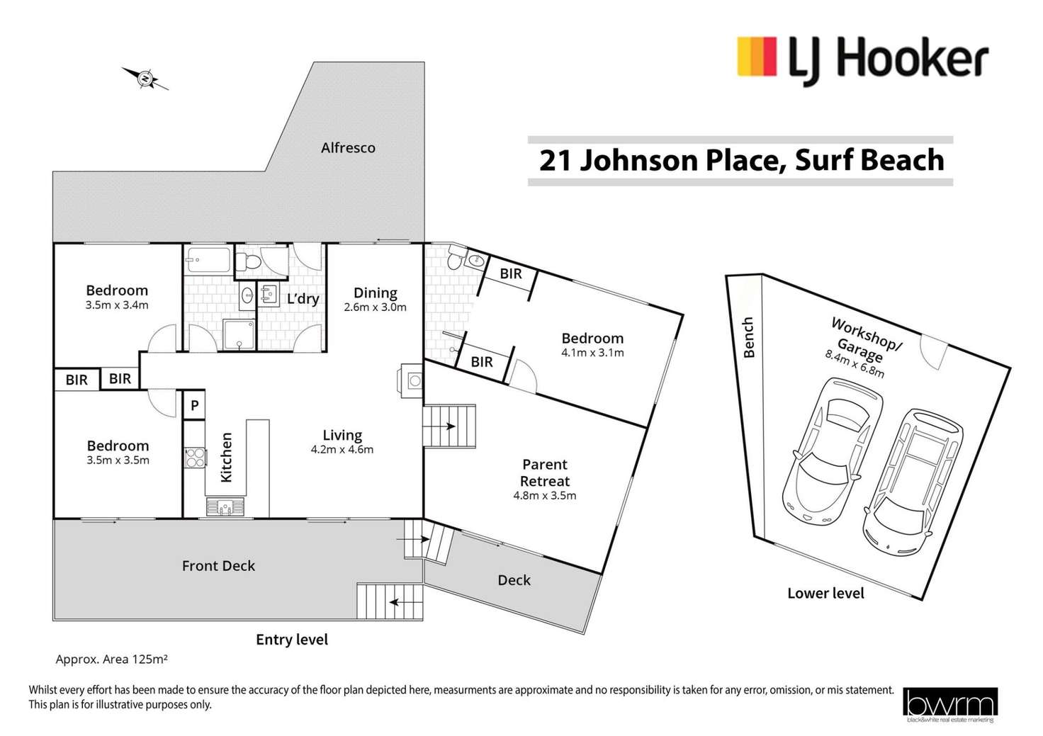 Floorplan of Homely house listing, 21 Johnson Place, Surf Beach NSW 2536