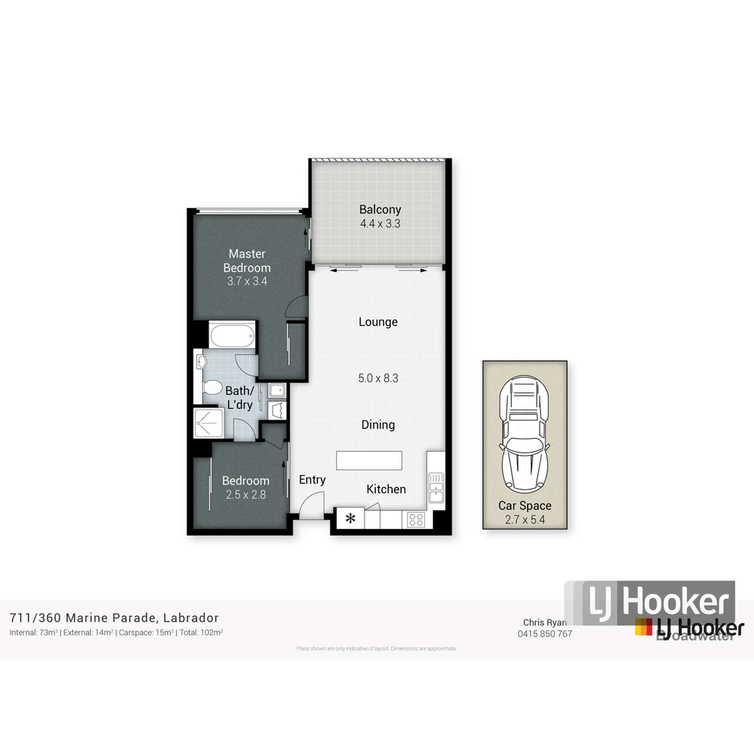 Floorplan of Homely apartment listing, 711/360 Marine Parade, Labrador QLD 4215