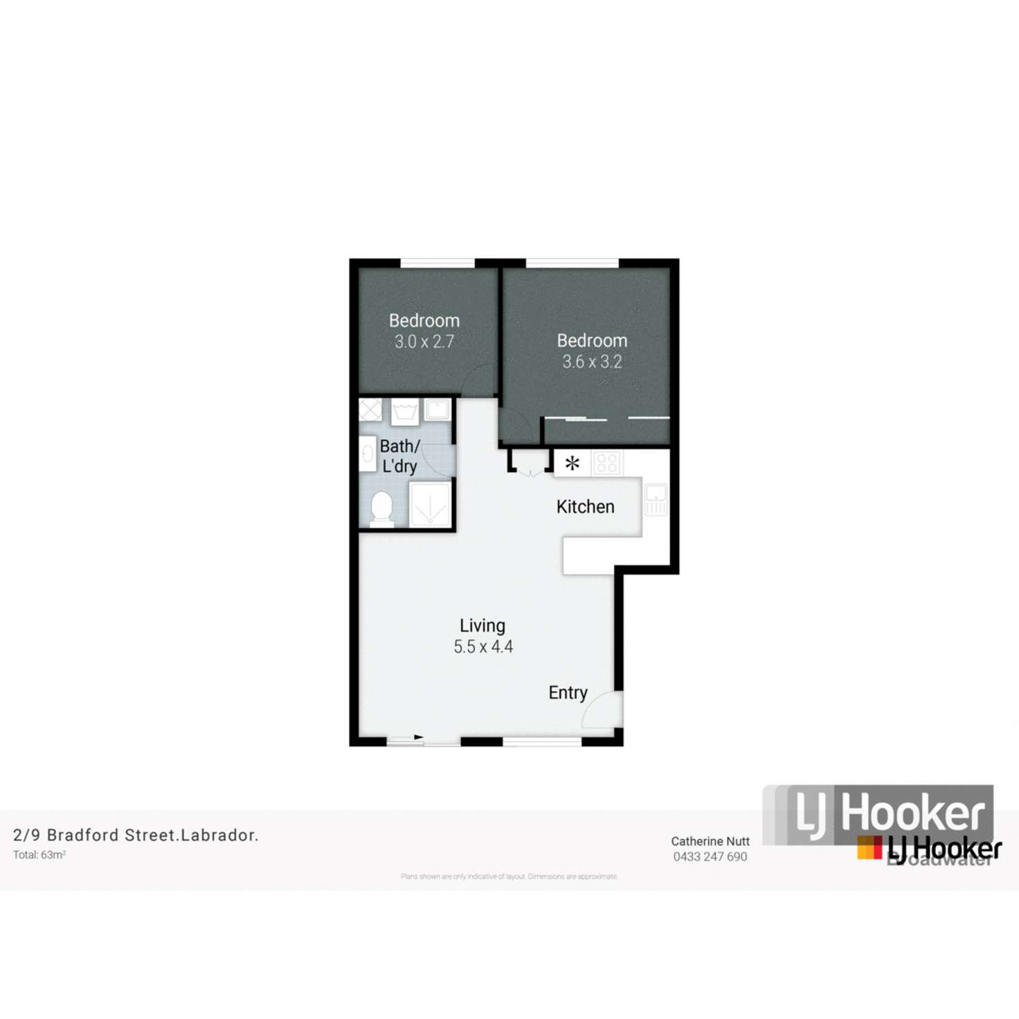 Floorplan of Homely apartment listing, 2/9 Bradford Street, Labrador QLD 4215