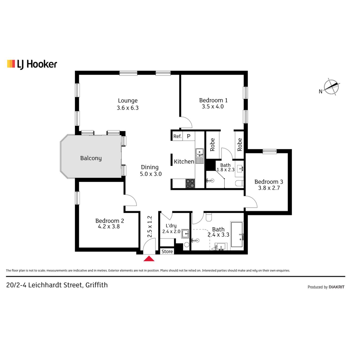 Floorplan of Homely apartment listing, 20/2-4 Leichhardt Street, Griffith ACT 2603