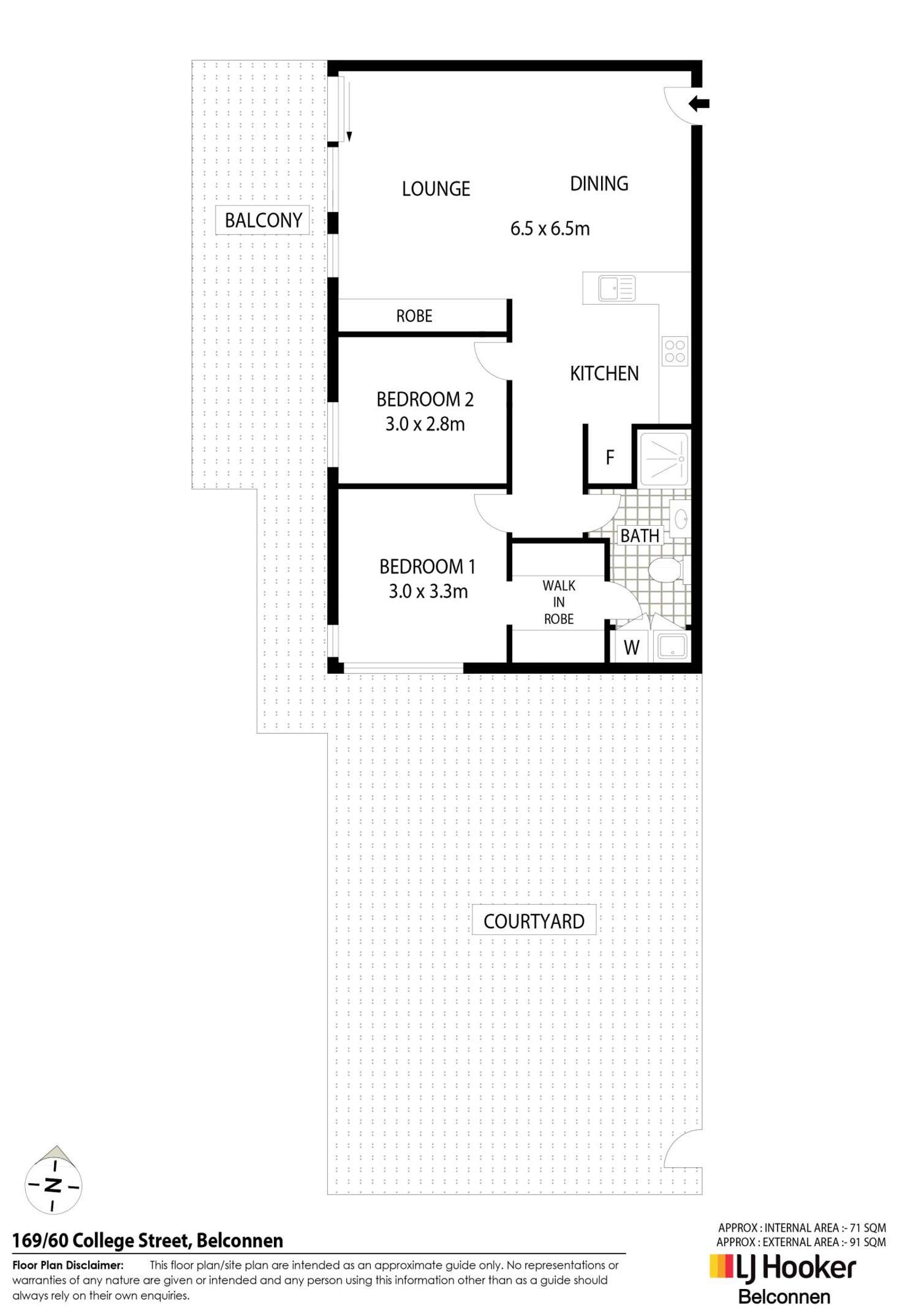 Floorplan of Homely unit listing, 169/60 College Street, Belconnen ACT 2617