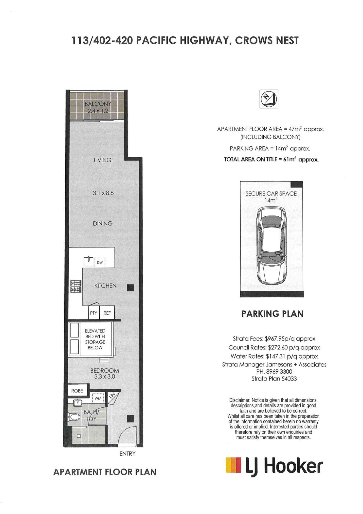 Floorplan of Homely apartment listing, 113/402-420 Pacific Highway, Crows Nest NSW 2065