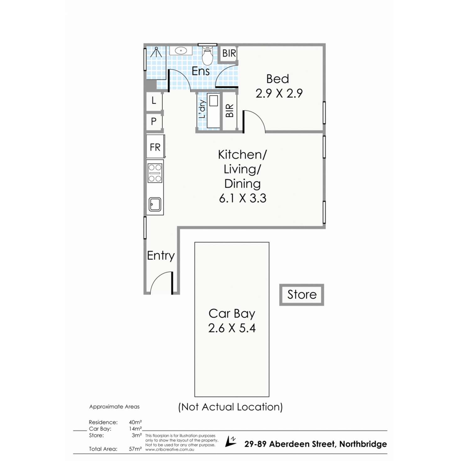 Floorplan of Homely apartment listing, 29/89 Aberdeen Street, Northbridge WA 6003