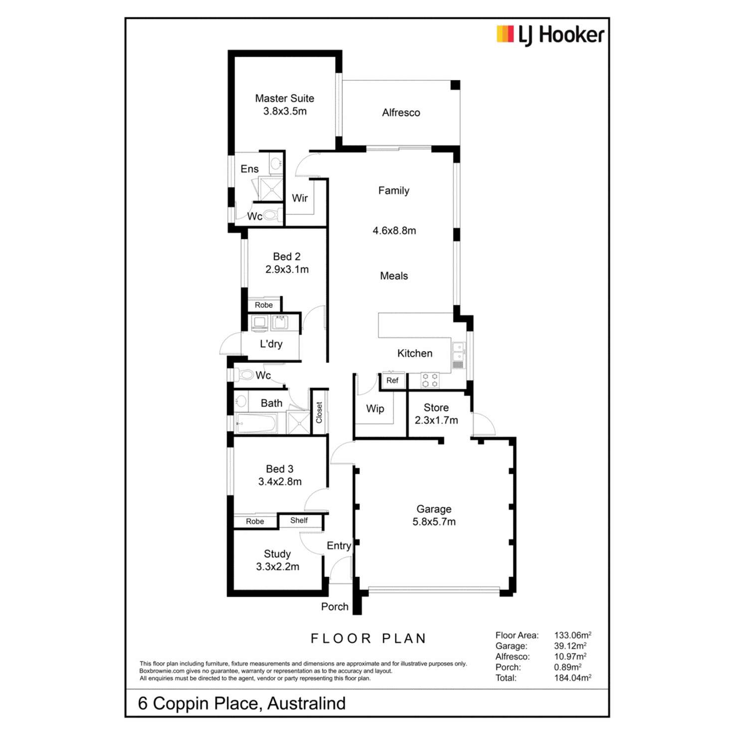 Floorplan of Homely unit listing, 6 Coppin Place, Australind WA 6233