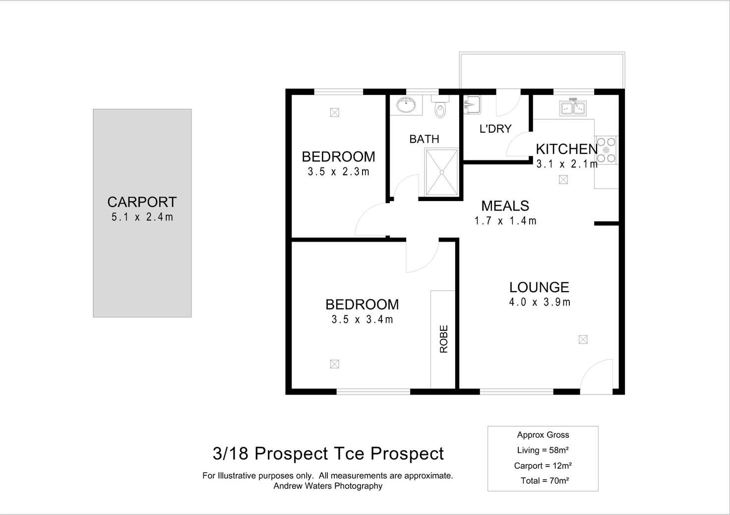 Floorplan of Homely unit listing, 3/18 Prospect Terrace, Prospect SA 5082
