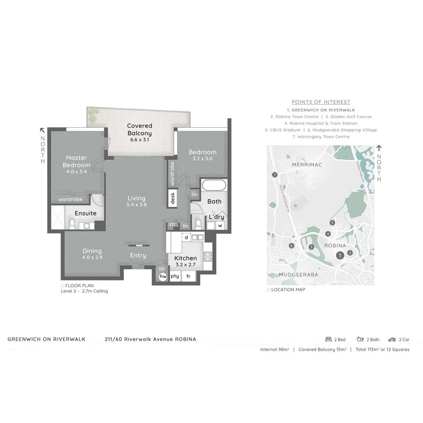 Floorplan of Homely unit listing, 223/60 Riverwalk Avenue, Robina QLD 4226