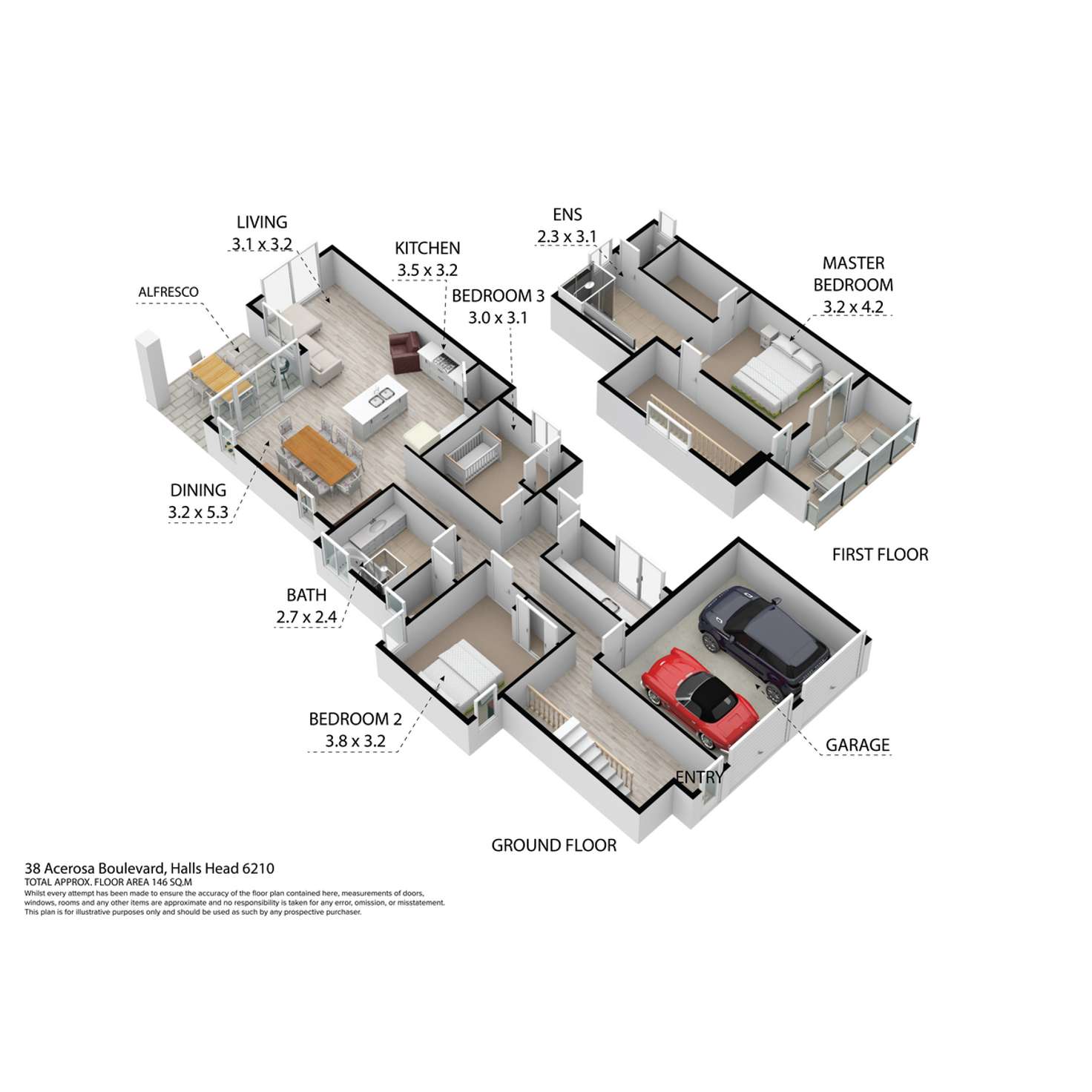 Floorplan of Homely house listing, 38 Acerosa Boulevard, Halls Head WA 6210