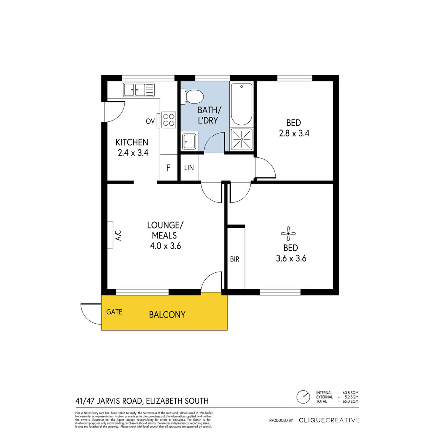 Floorplan of Homely unit listing, 41/47 Jarvis Road, Elizabeth Vale SA 5112