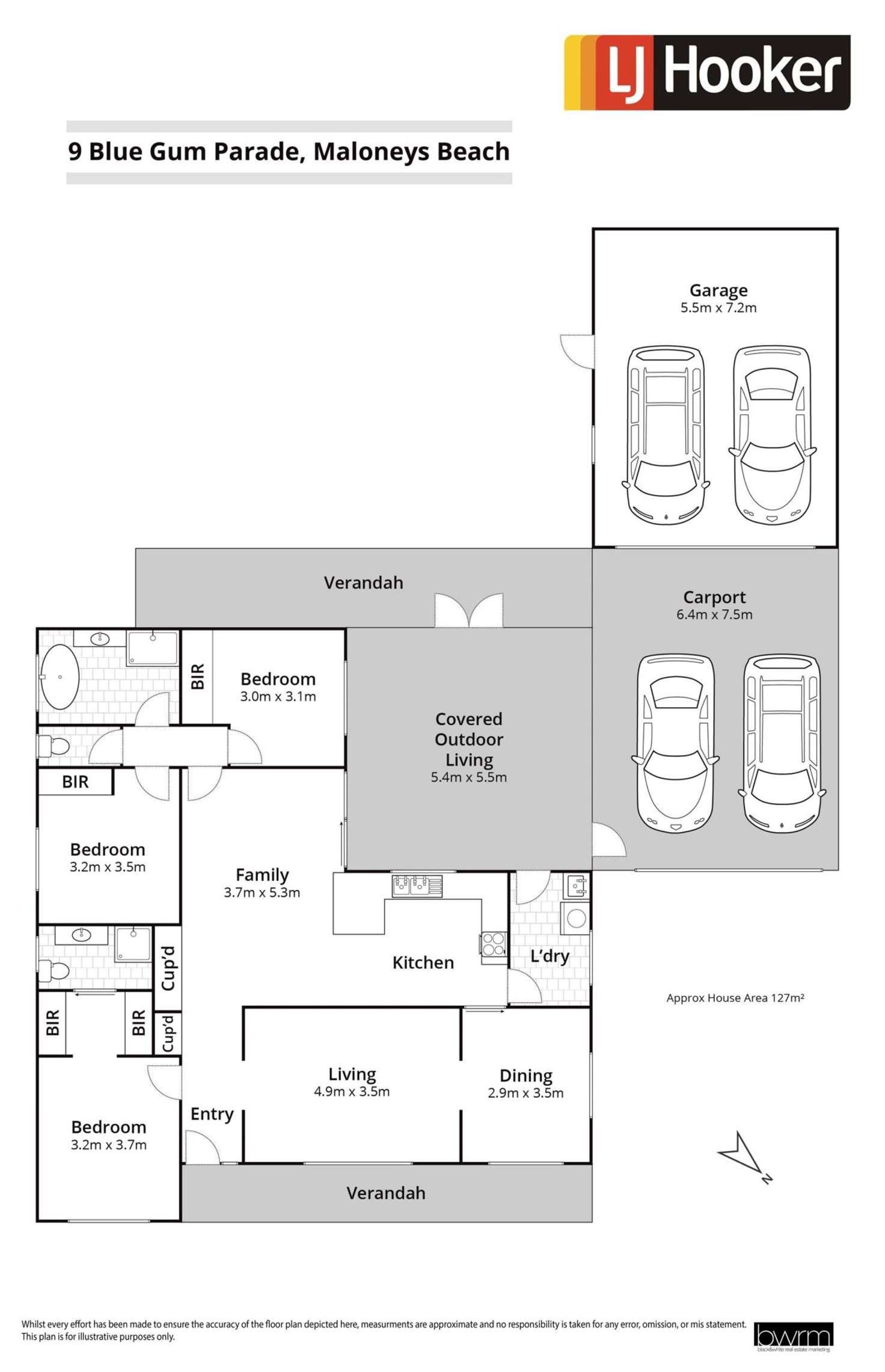 Floorplan of Homely house listing, 9 Blue Gum Parade, Maloneys Beach NSW 2536