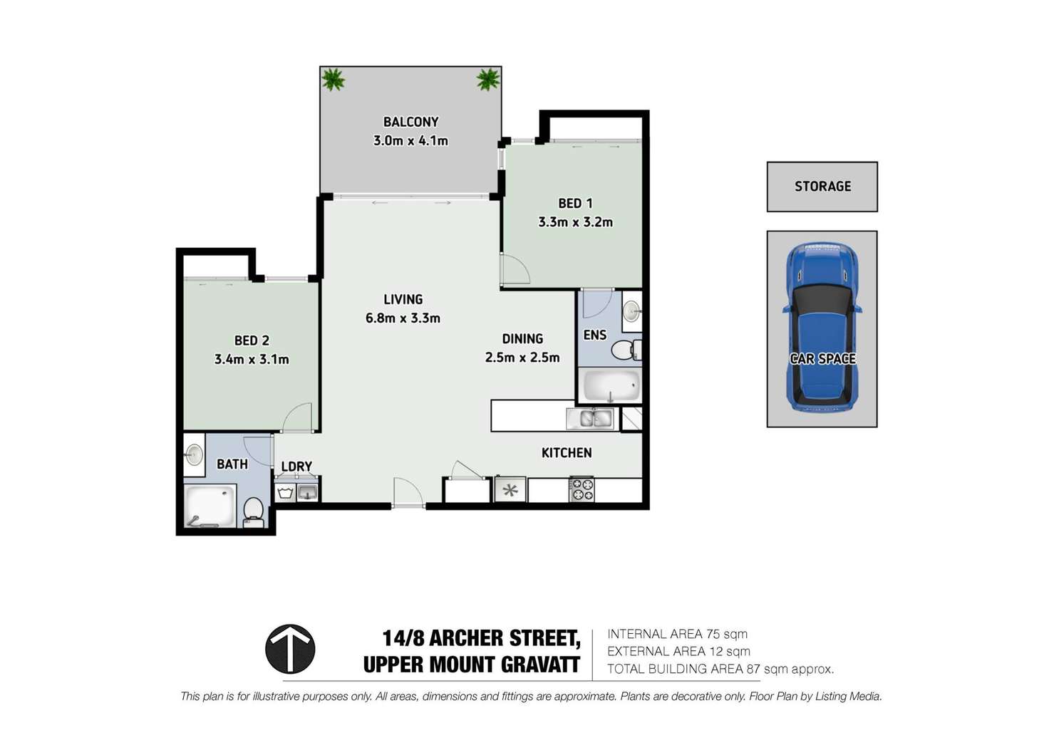 Floorplan of Homely unit listing, 14/12 Archer Street, Upper Mount Gravatt QLD 4122