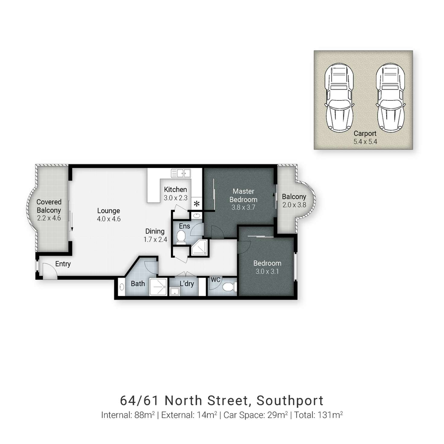 Floorplan of Homely apartment listing, 64/61 North Street, Southport QLD 4215