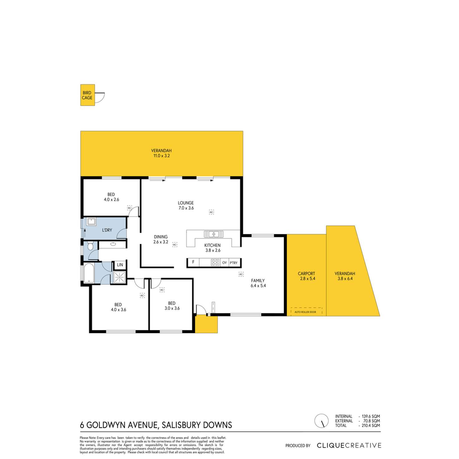 Floorplan of Homely house listing, 6 Goldwyn Avenue, Salisbury Downs SA 5108