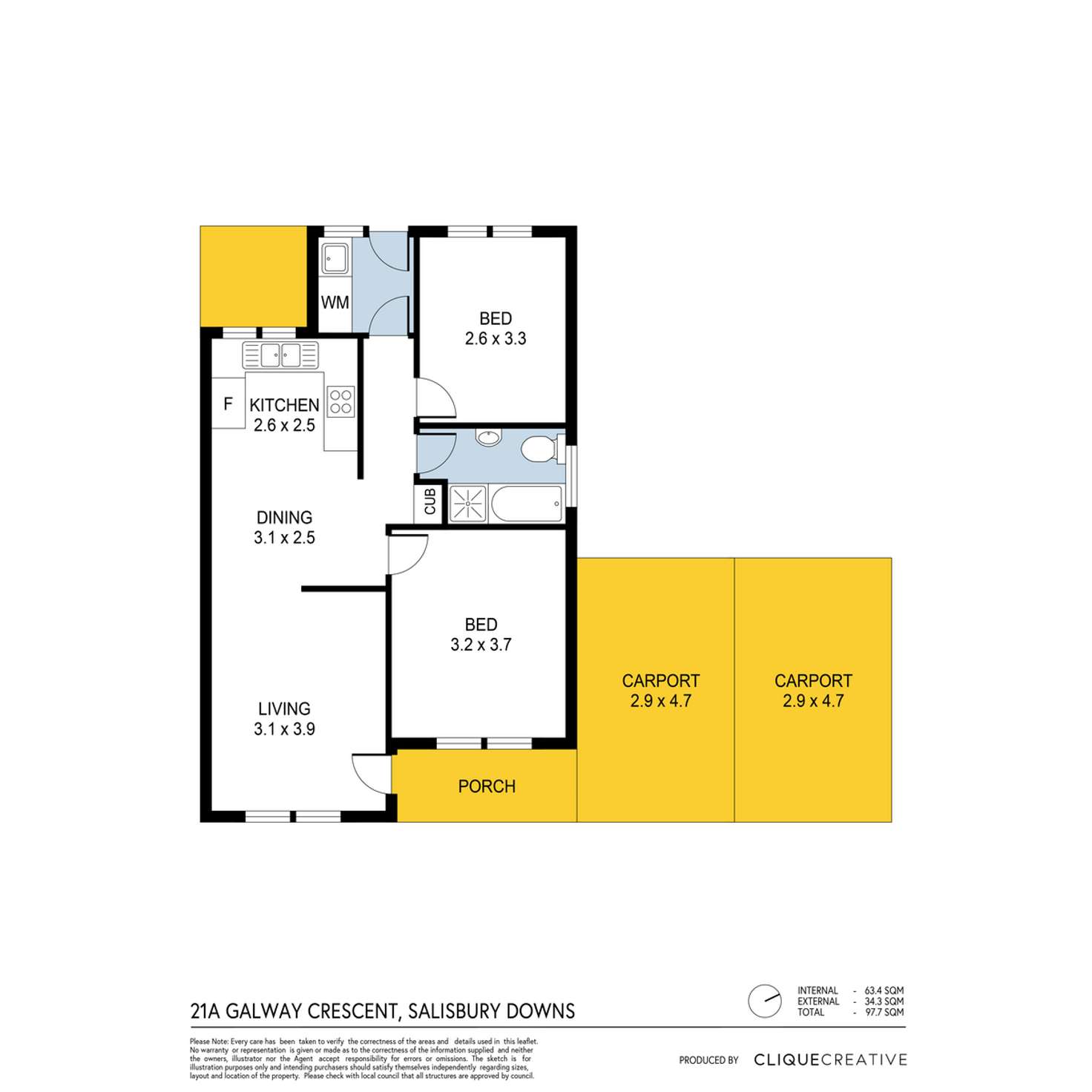 Floorplan of Homely house listing, 21A & 21B Galway Crescent, Salisbury Downs SA 5108