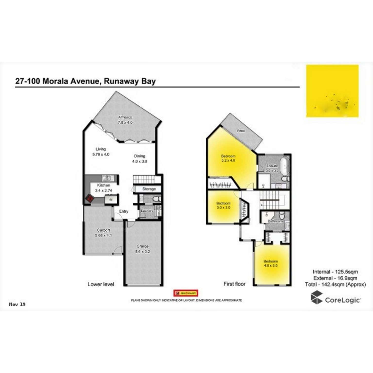 Floorplan of Homely villa listing, 27/100 Morala Avenue, Runaway Bay QLD 4216