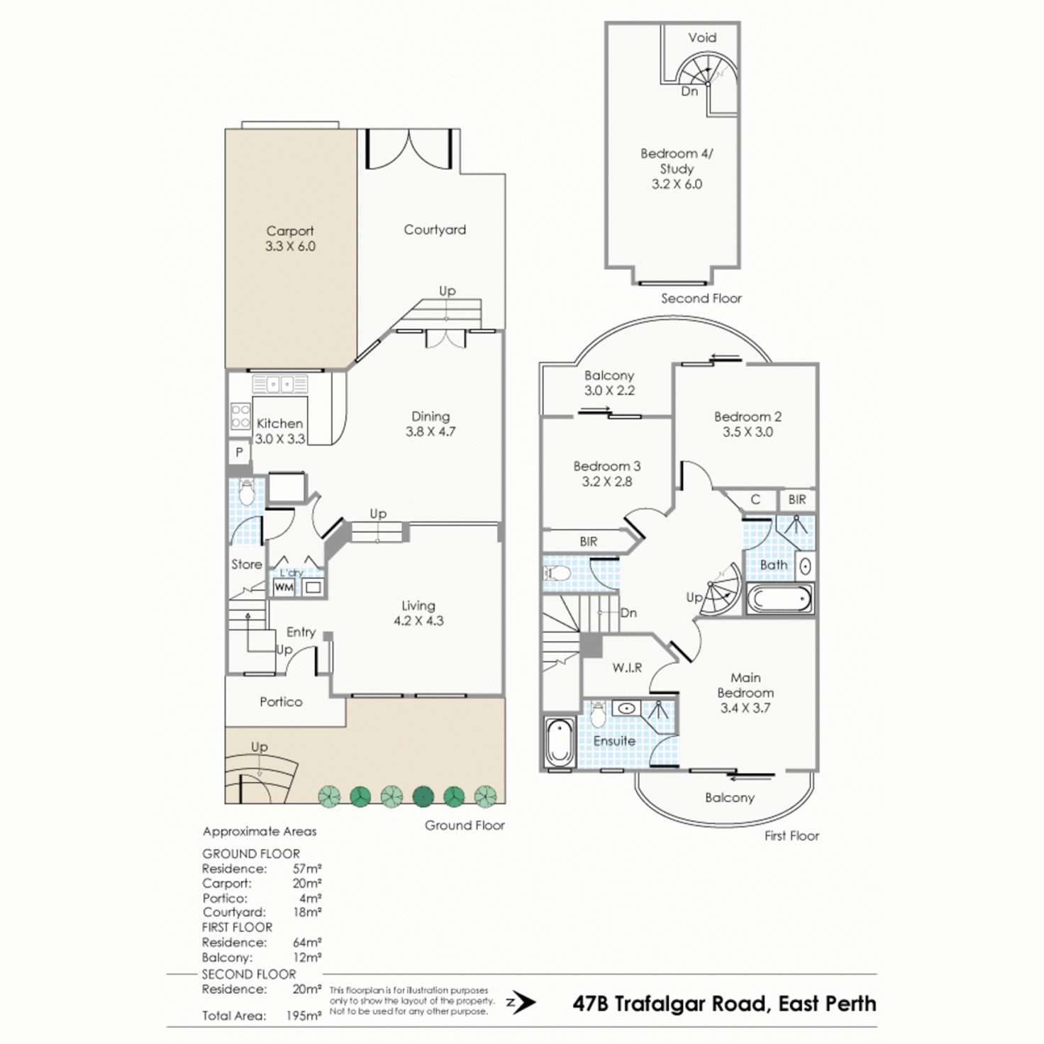 Floorplan of Homely house listing, 47B Trafalgar Road, East Perth WA 6004