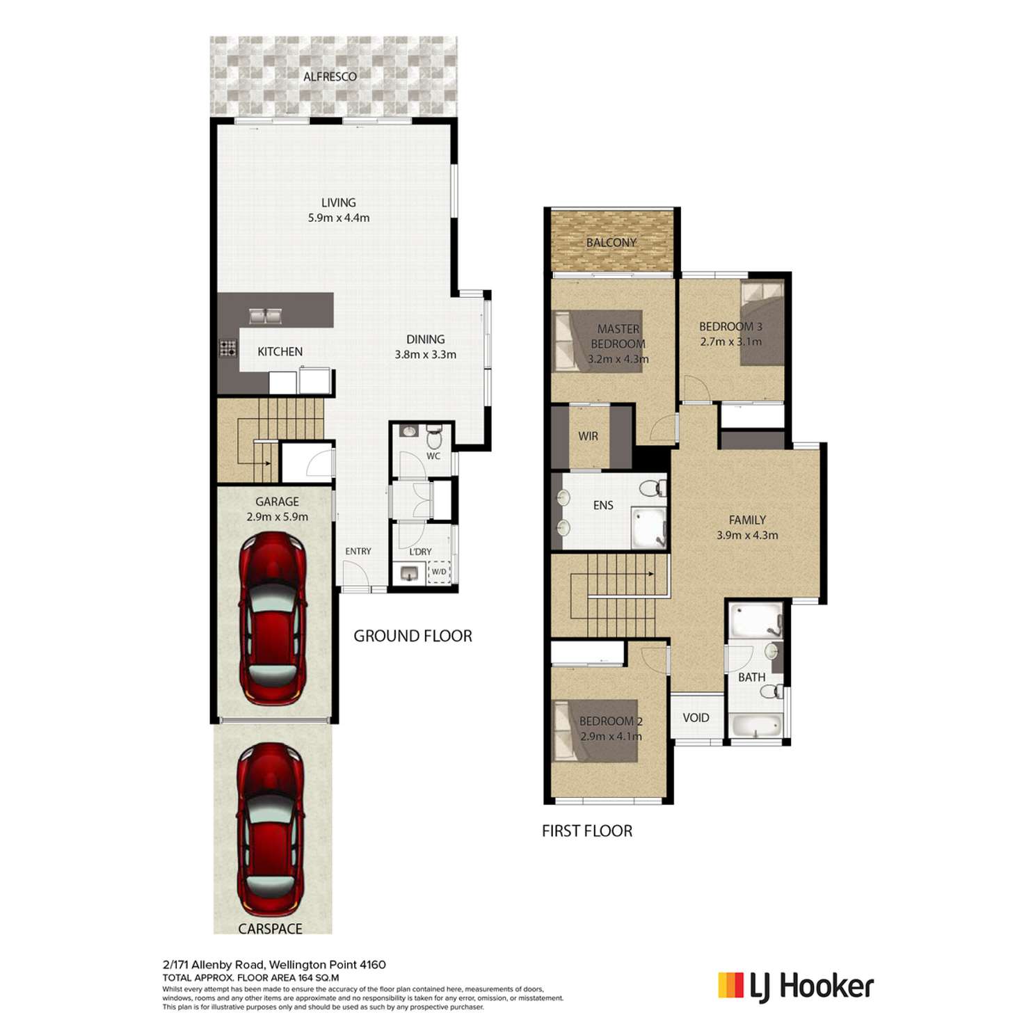 Floorplan of Homely townhouse listing, 2/171 Allenby Road, Wellington Point QLD 4160