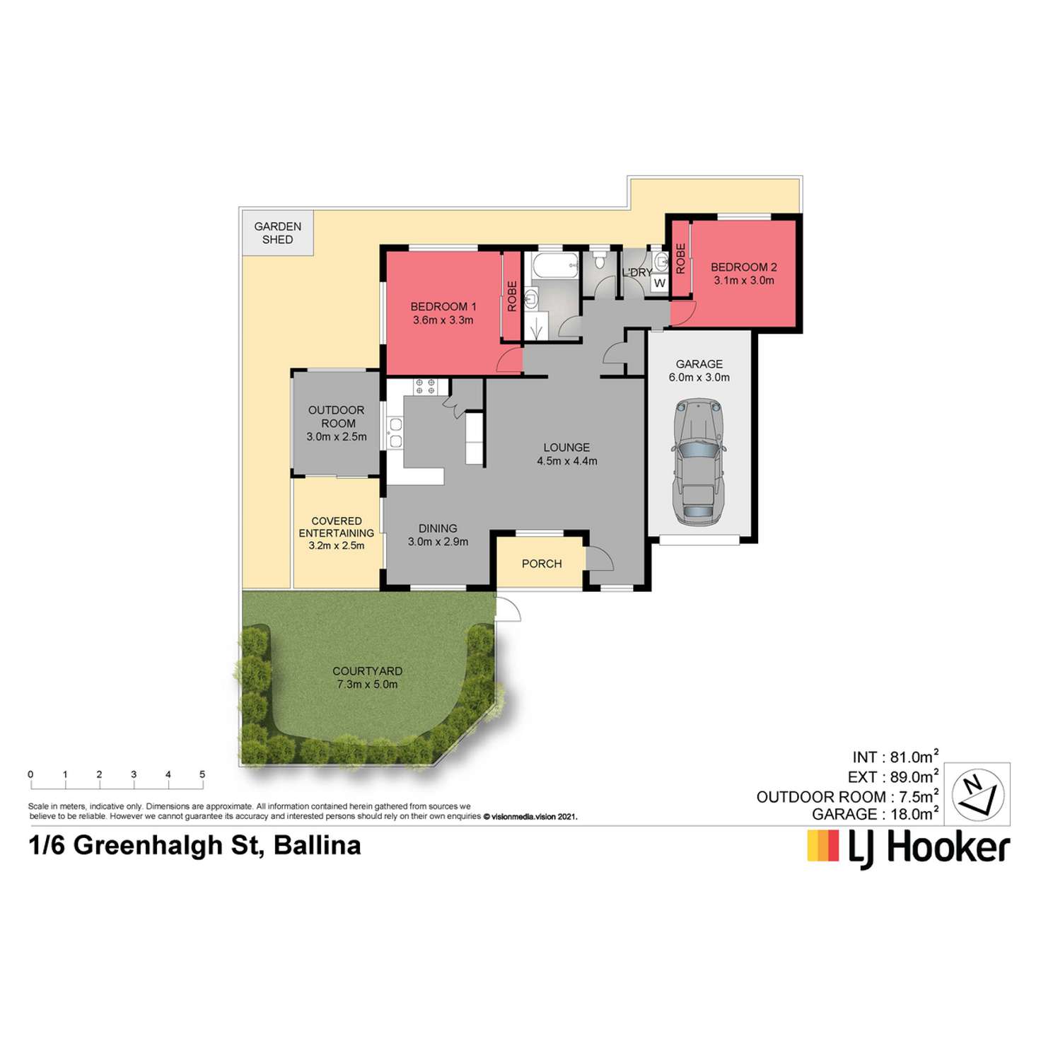Floorplan of Homely villa listing, 1/6 Greenhalgh Street, Ballina NSW 2478