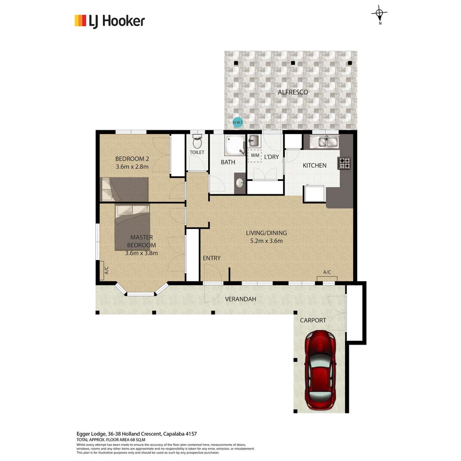 Floorplan of Homely unit listing, 1/36-38 Holland Crescent, Capalaba QLD 4157