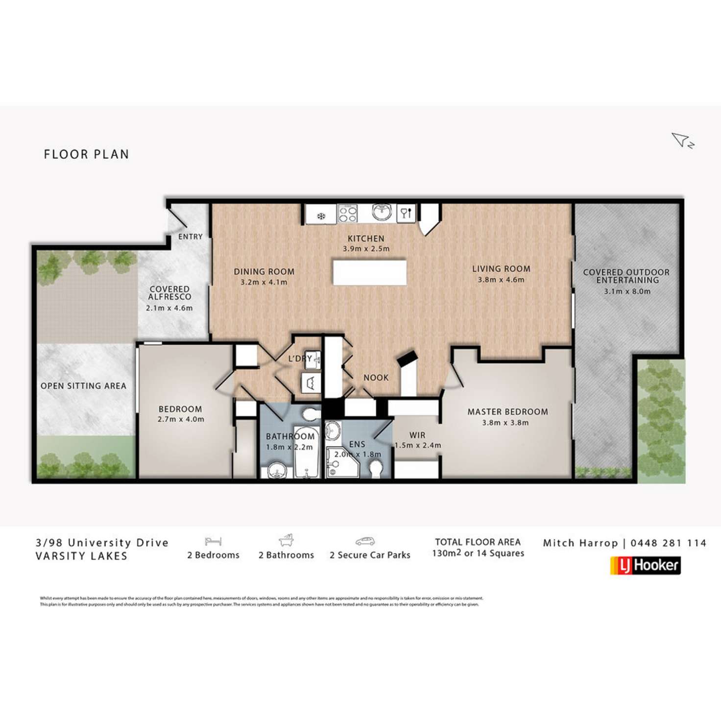 Floorplan of Homely apartment listing, 3/98 University Drive, Varsity Lakes QLD 4227