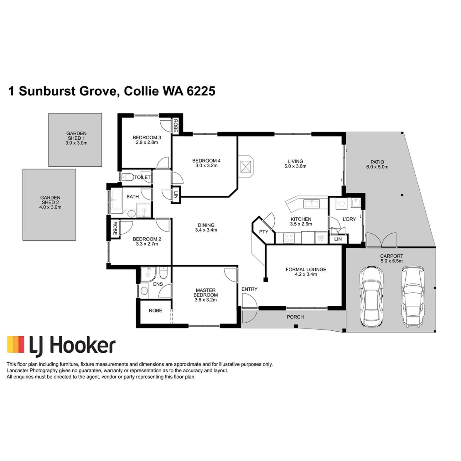 Floorplan of Homely house listing, 1 Sunburst Grove, Collie WA 6225