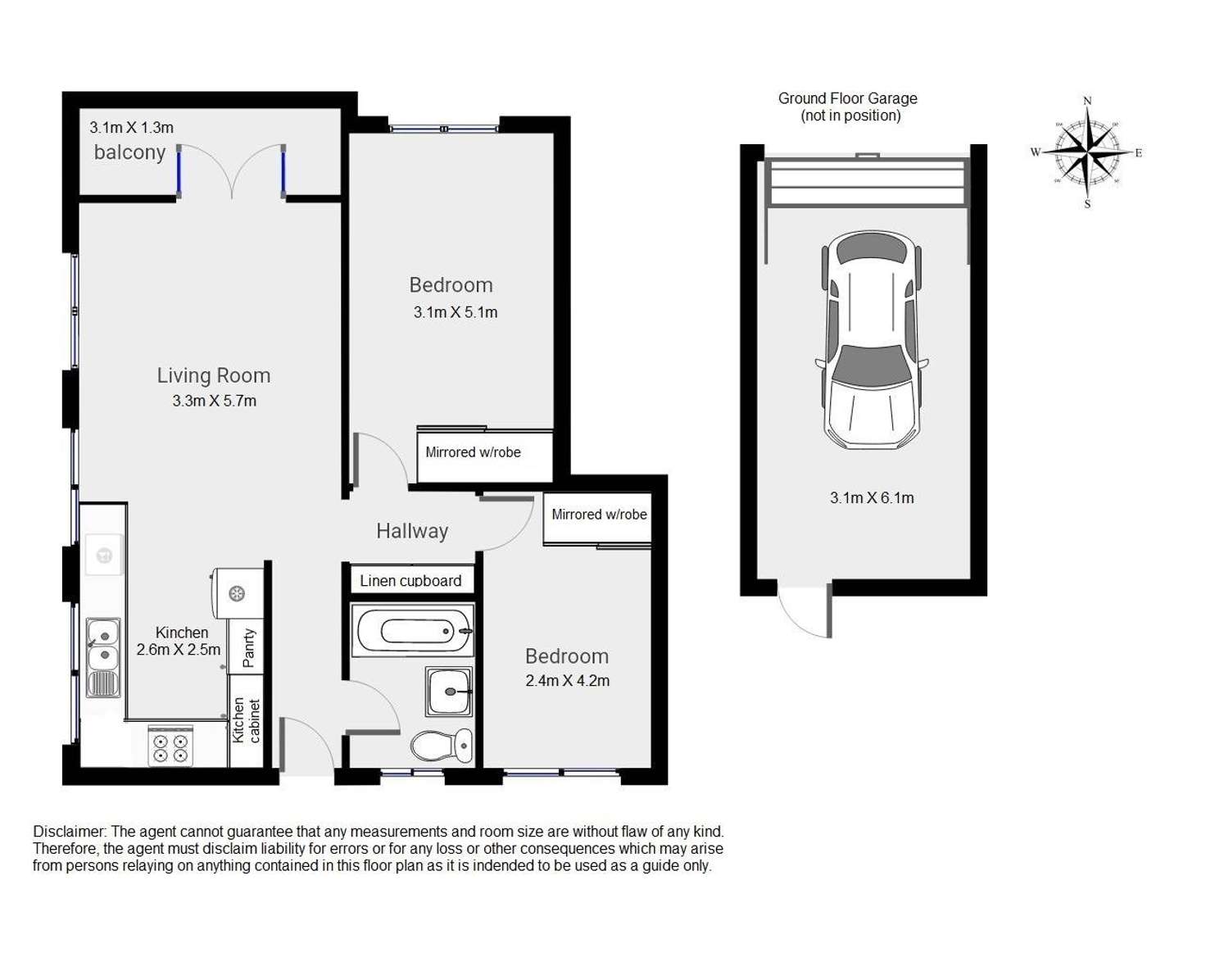 Floorplan of Homely unit listing, 3/70 Latrobe Street, East Brisbane QLD 4169