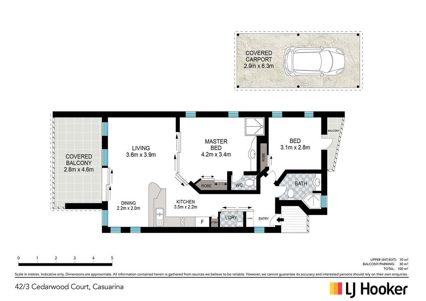 Floorplan of Homely villa listing, 42/3 Cedarwood Court, Casuarina NSW 2487