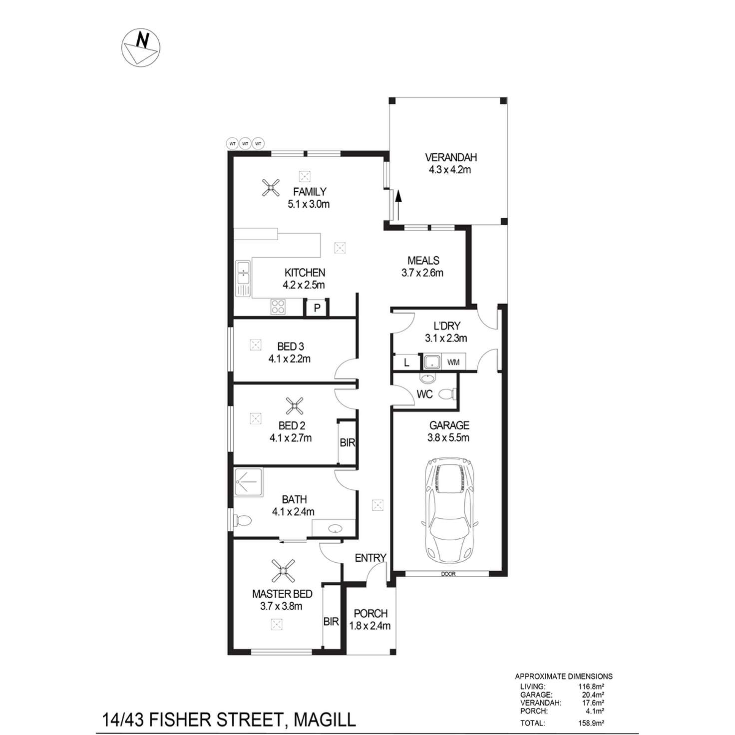 Floorplan of Homely retirement listing, 14/43 Fisher Street, Magill SA 5072