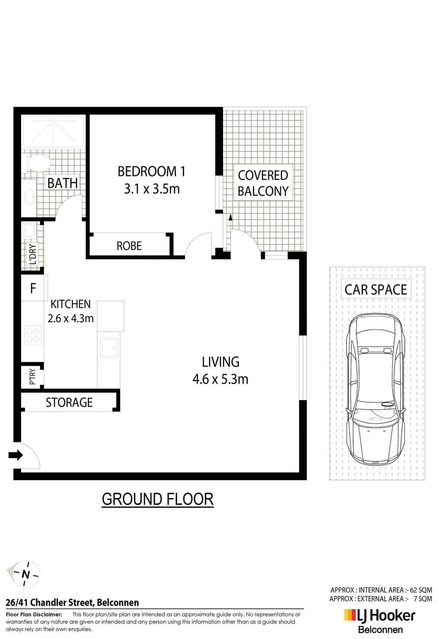 Floorplan of Homely apartment listing, 26/41 Chandler Street, Belconnen ACT 2617