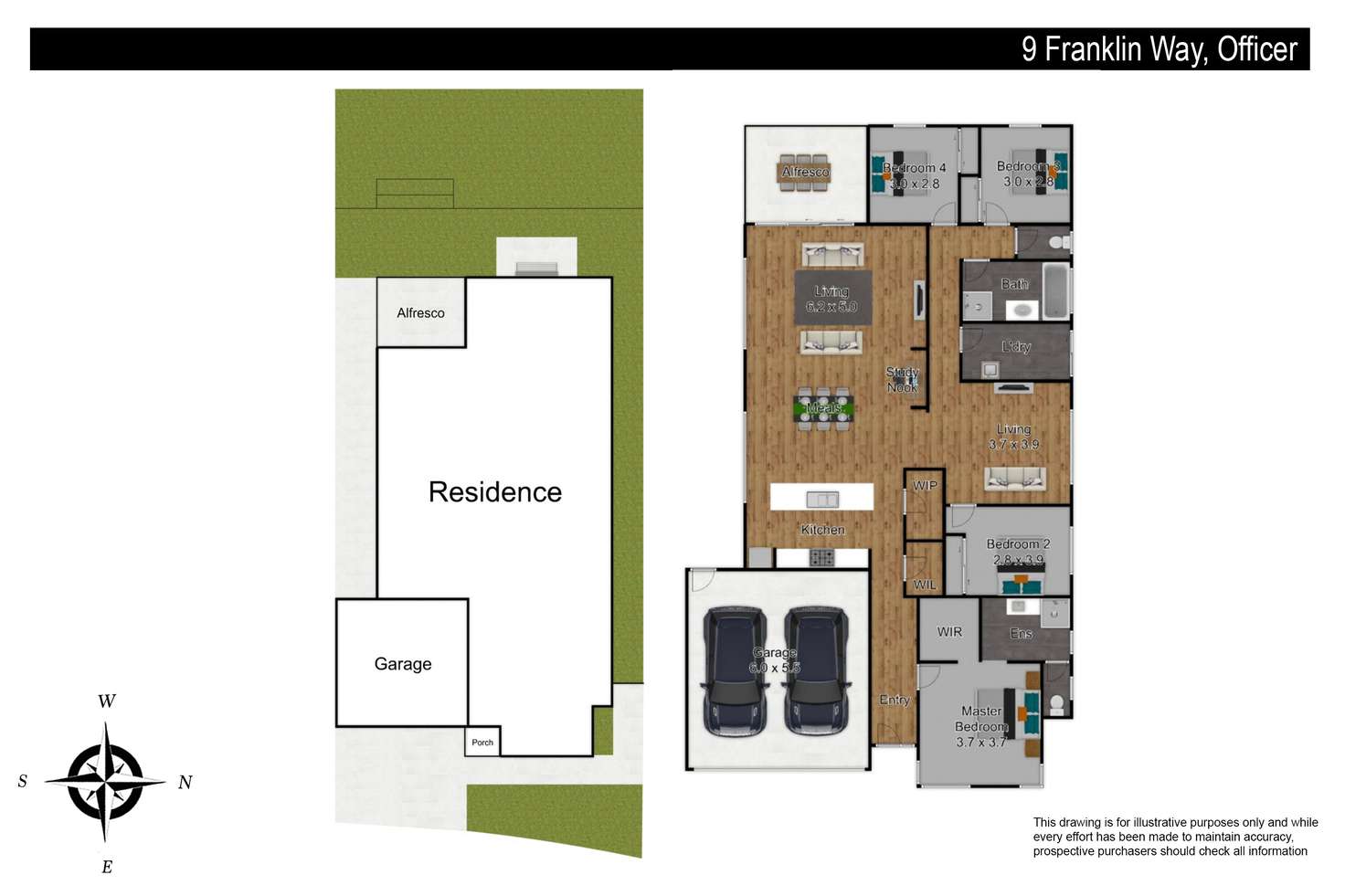 Floorplan of Homely house listing, 9 Franklin Way, Officer VIC 3809