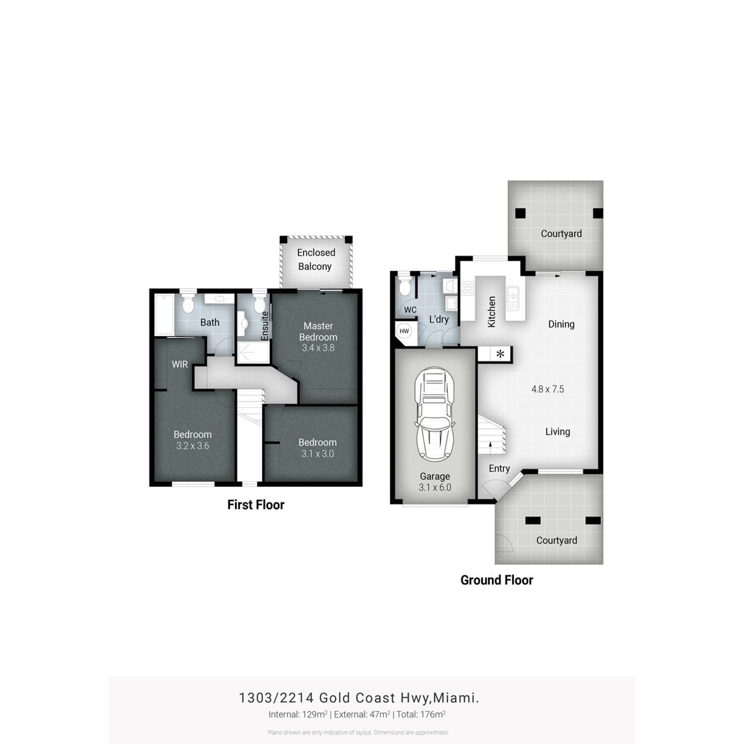 Floorplan of Homely unit listing, 1303/2214 Gold Coast Highway, Mermaid Waters QLD 4218