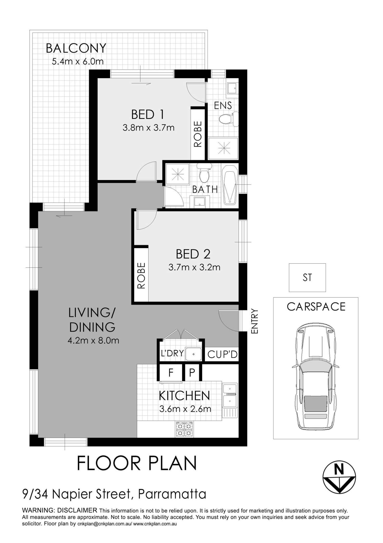 Floorplan of Homely apartment listing, 9/34 - 36 Napier Street, Parramatta NSW 2150