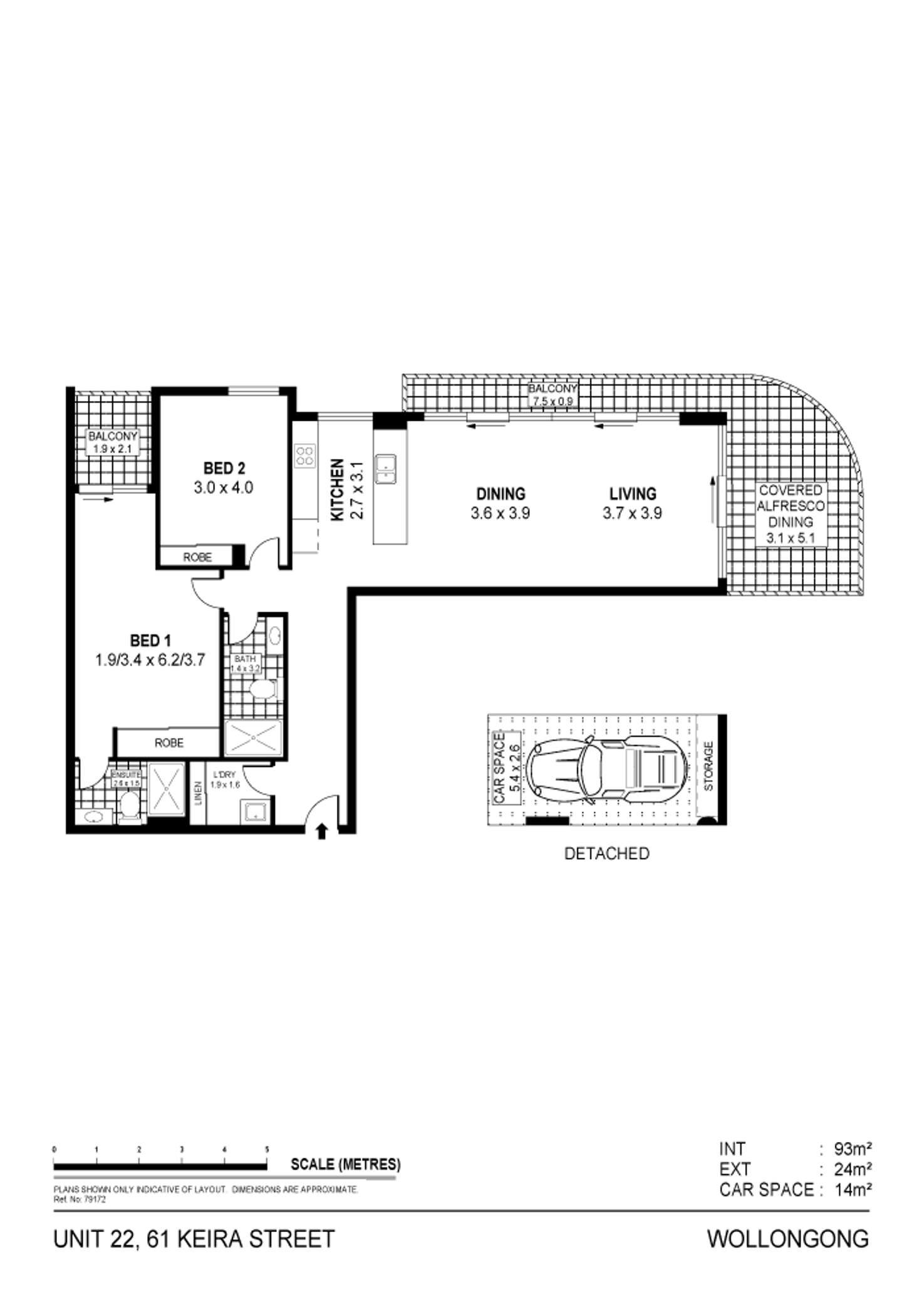 Floorplan of Homely unit listing, 22/61 Keira Street, Wollongong NSW 2500