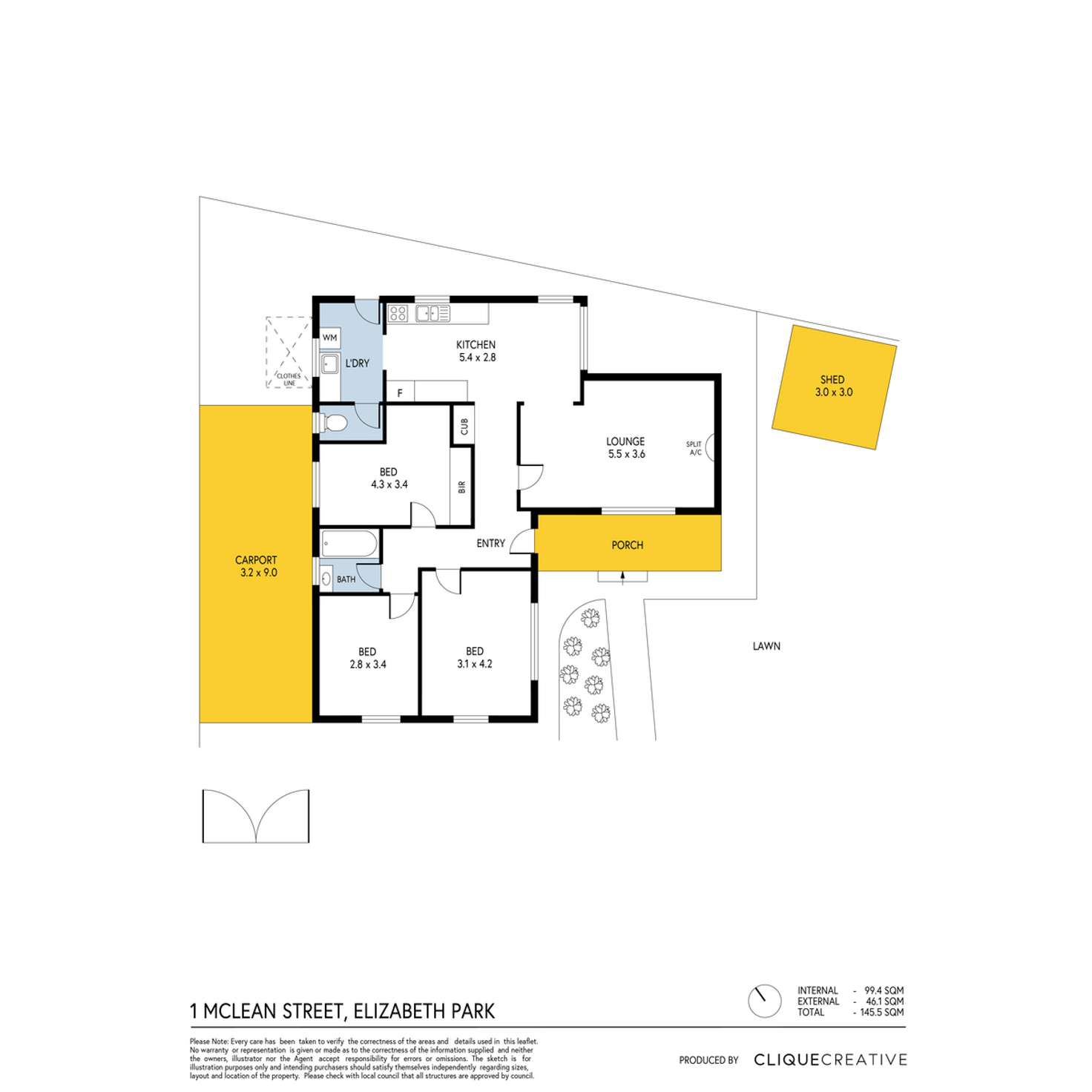 Floorplan of Homely house listing, 1 McLean Street, Elizabeth Park SA 5113