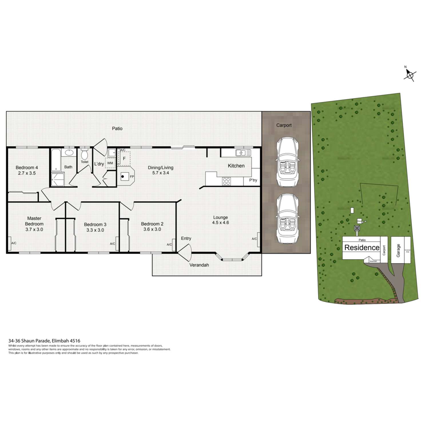 Floorplan of Homely house listing, 34-36 Shaun Parade, Elimbah QLD 4516