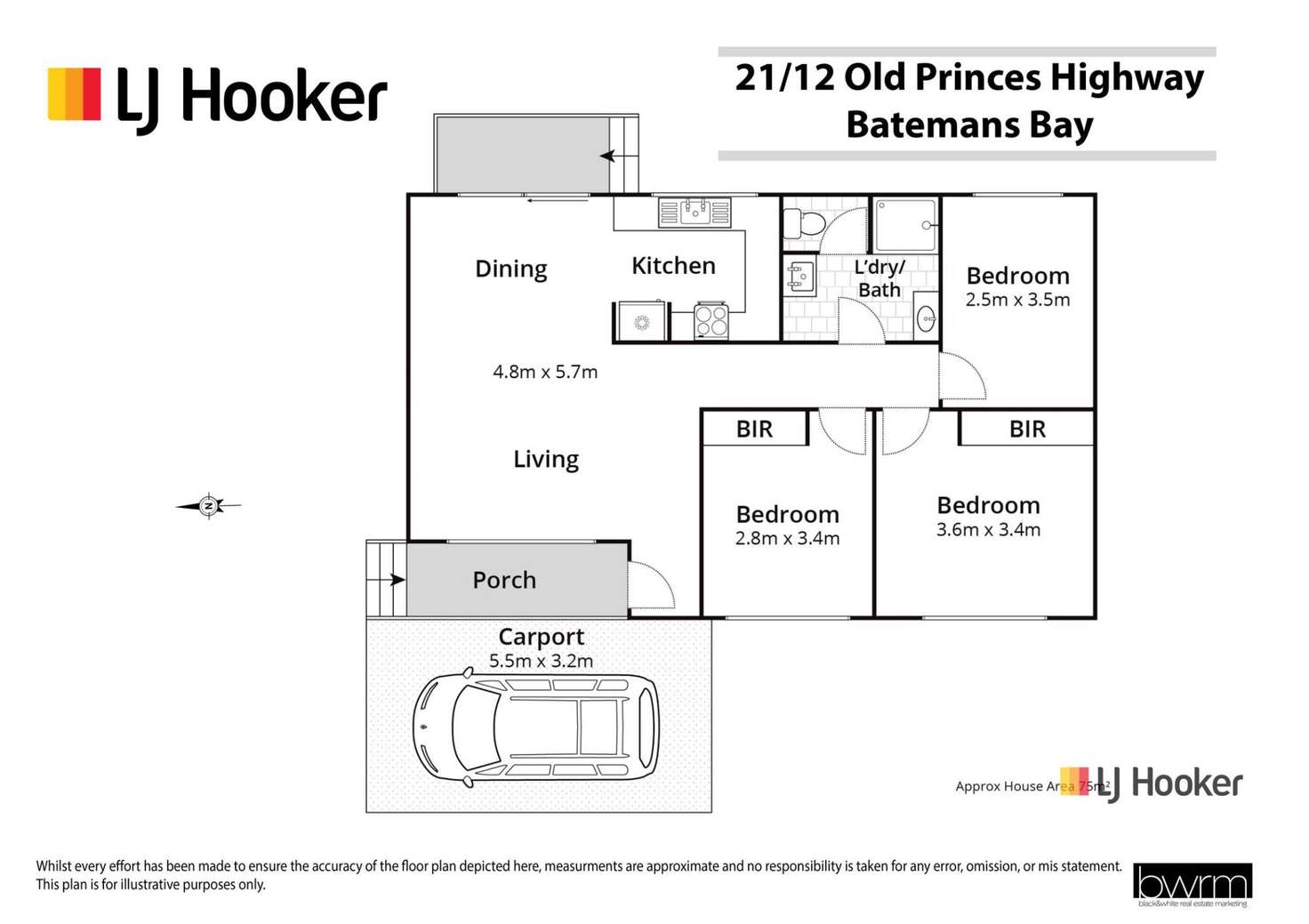 Floorplan of Homely townhouse listing, 21/12 Old Princes Highway, Batemans Bay NSW 2536