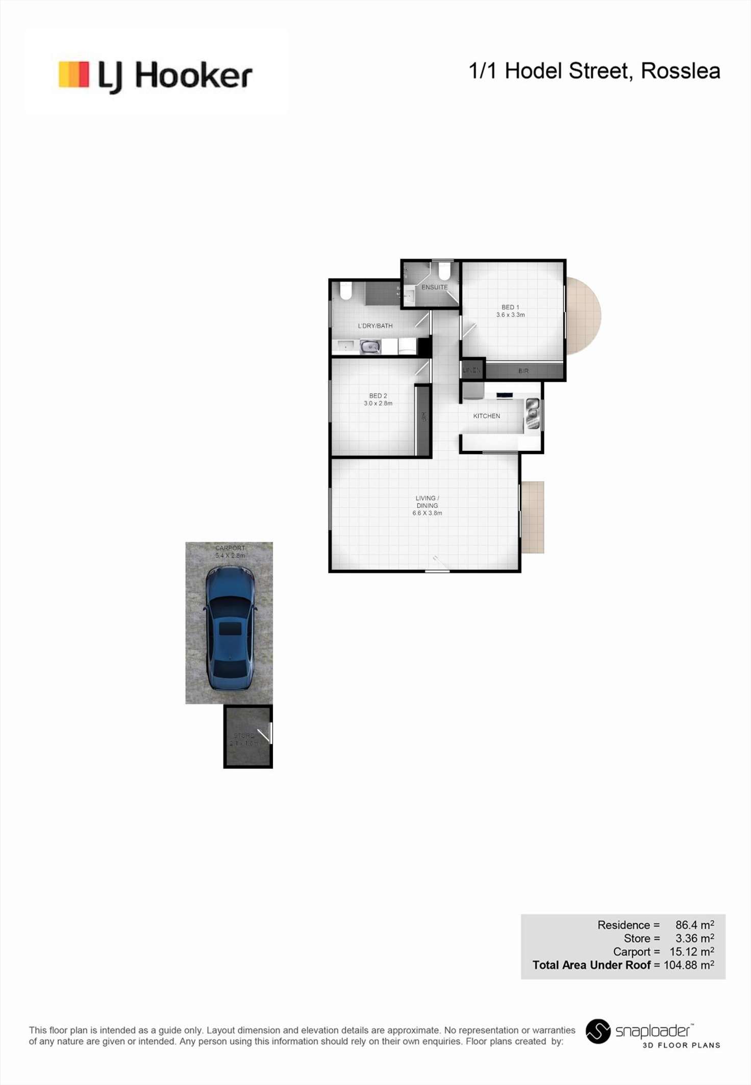 Floorplan of Homely unit listing, 1/1 Hodel Street, Rosslea QLD 4812