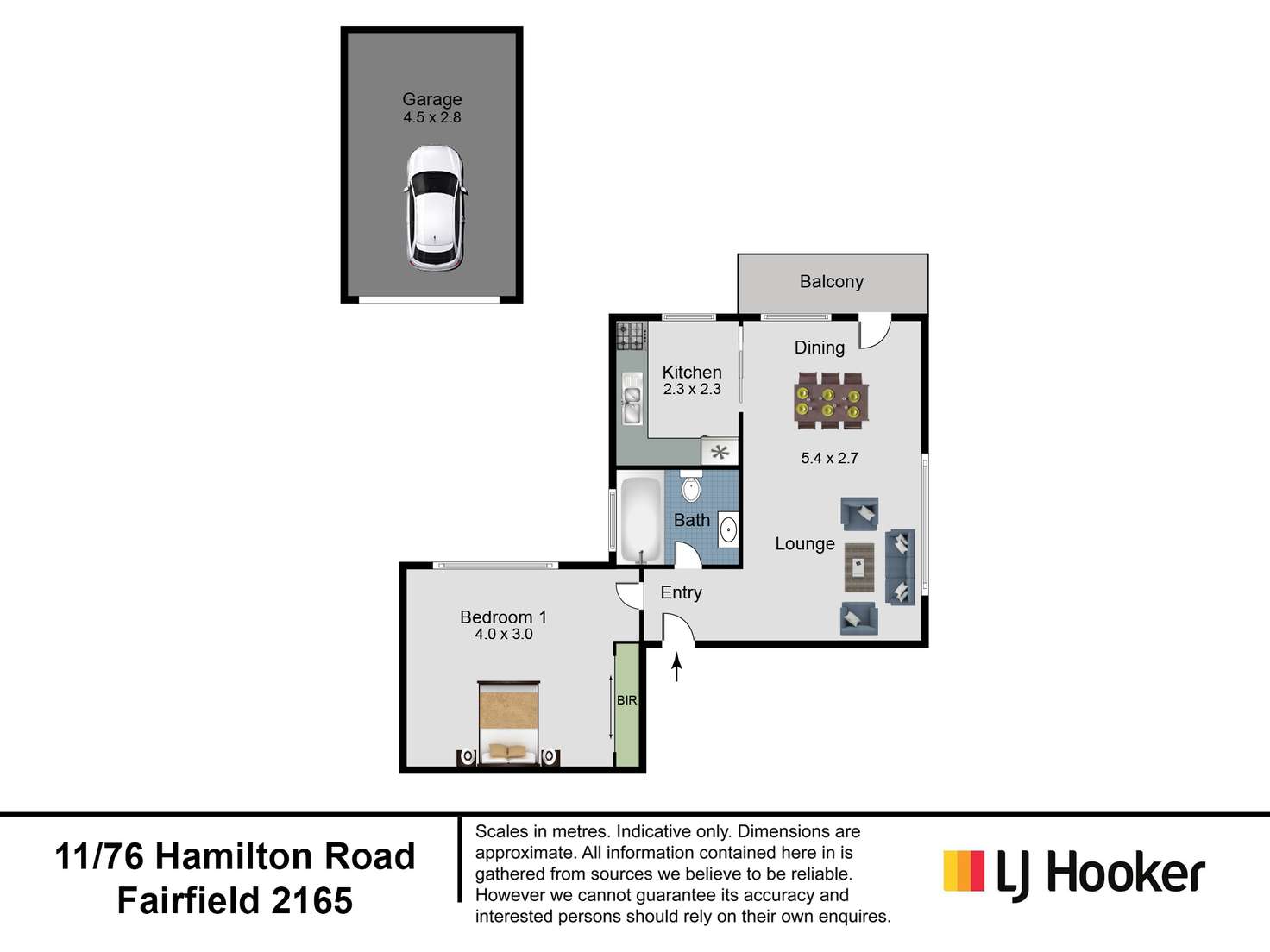 Floorplan of Homely unit listing, 11/76 Hamilton Road, Fairfield NSW 2165