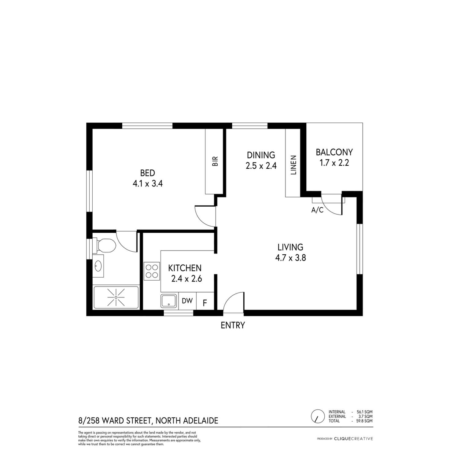 Floorplan of Homely unit listing, 8/258 Ward Street, North Adelaide SA 5006