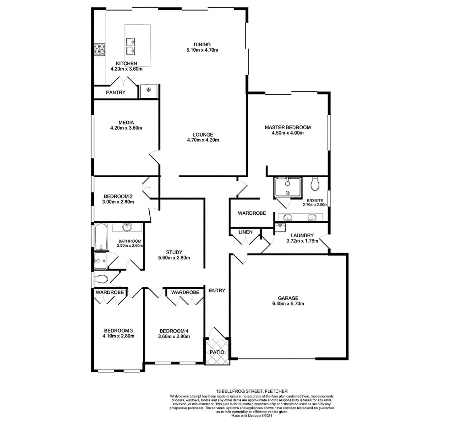 Floorplan of Homely house listing, 13 Bellfrog Street, Fletcher NSW 2287
