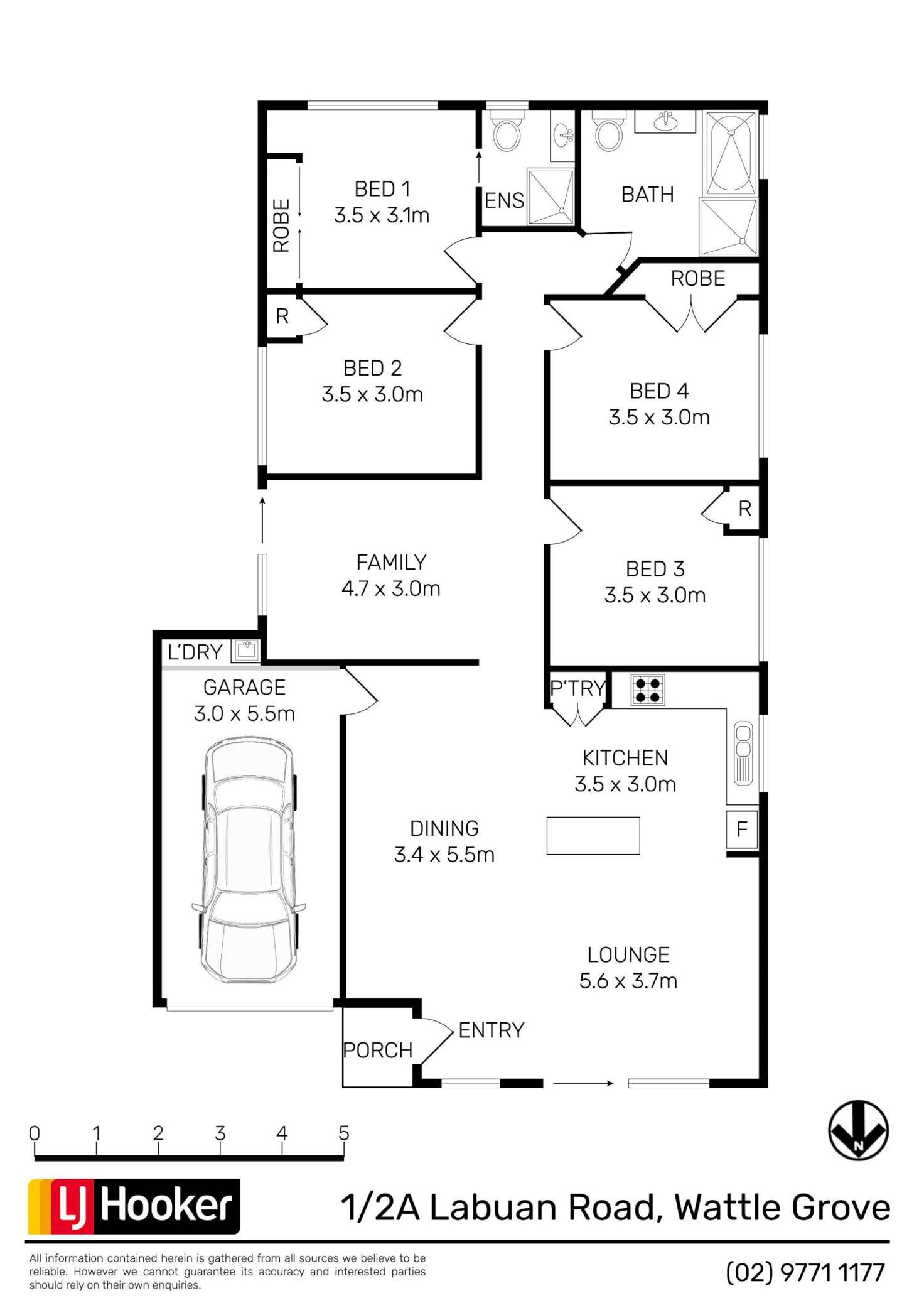 Floorplan of Homely house listing, 1/2A Labuan Road, Wattle Grove NSW 2173