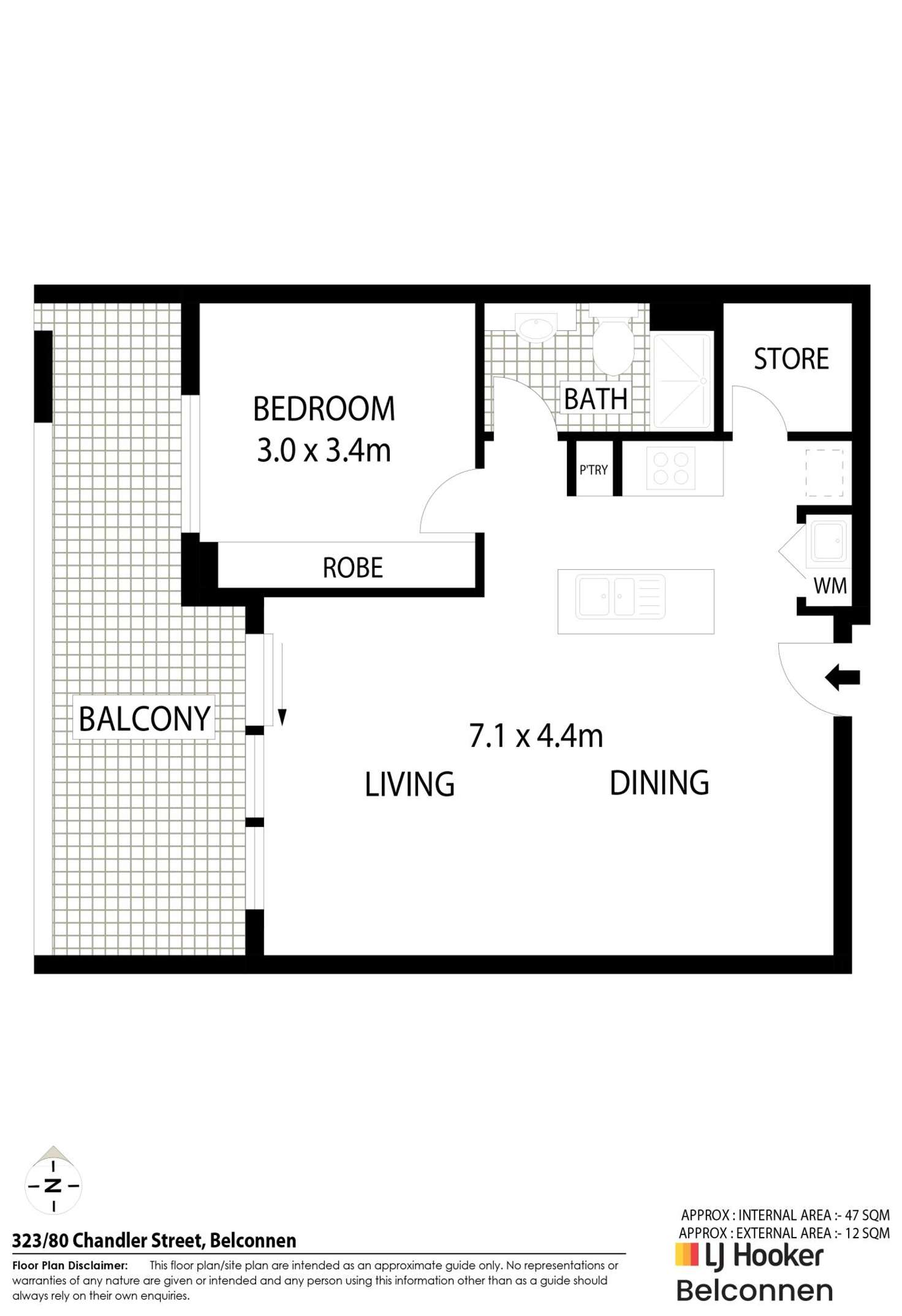 Floorplan of Homely apartment listing, 323/80 Chandler Street, Belconnen ACT 2617