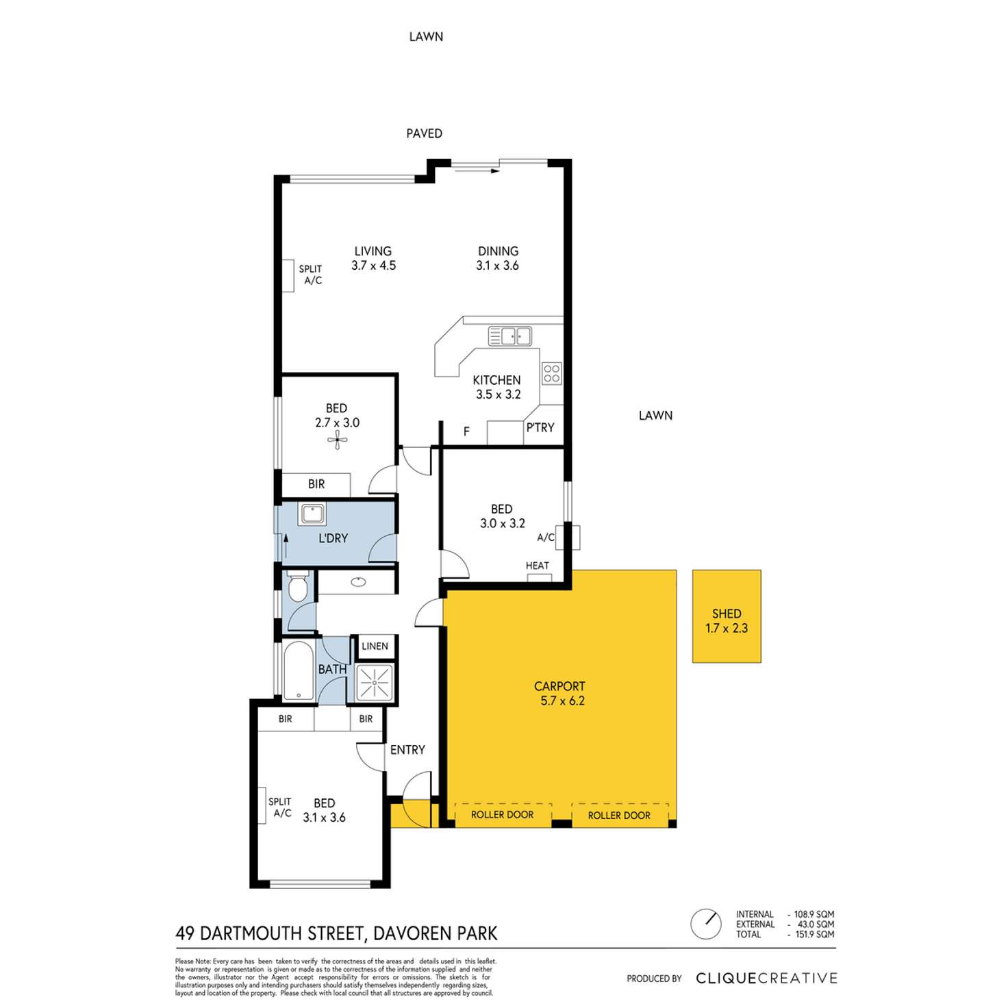 Floorplan of Homely house listing, 49 Dartmouth Street, Davoren Park SA 5113