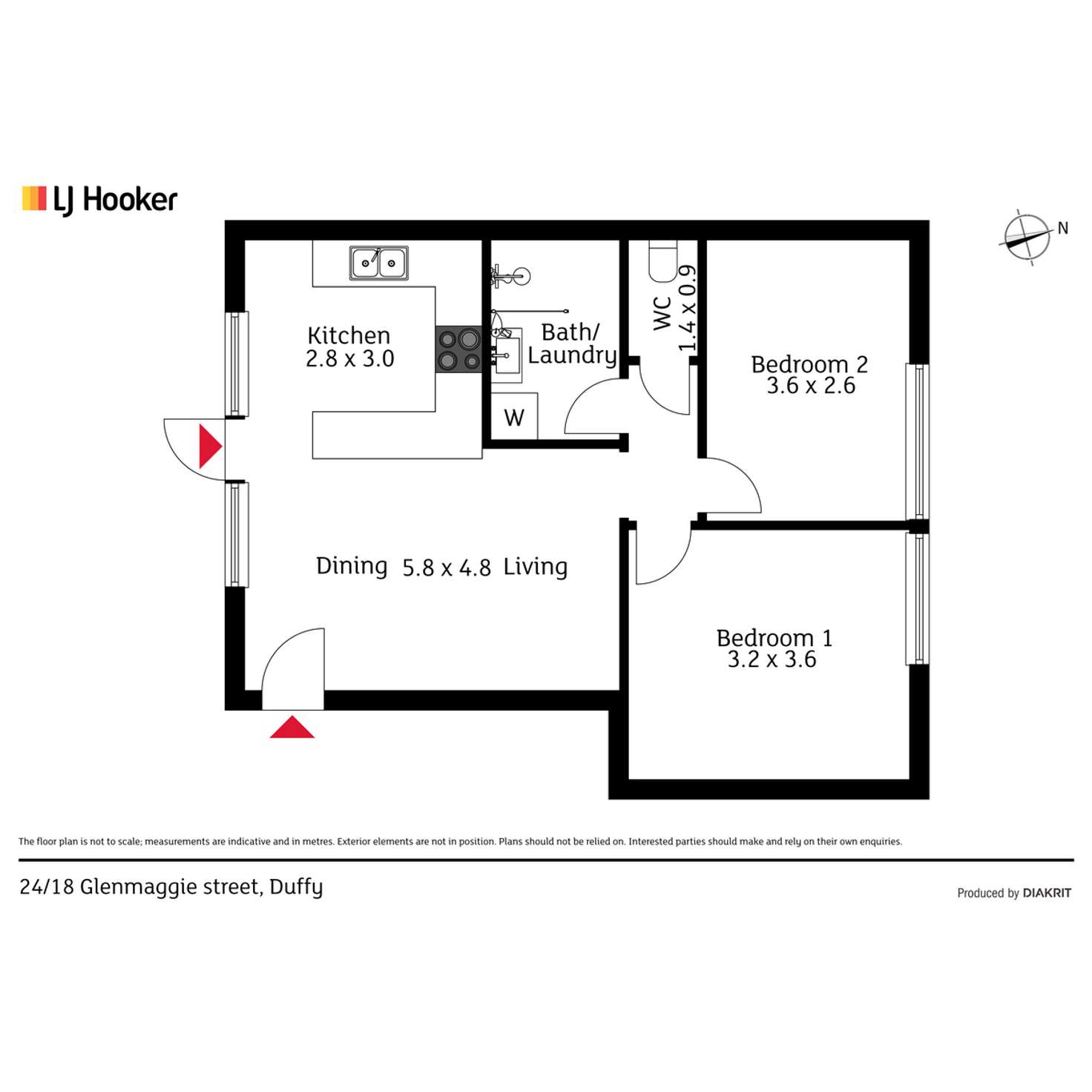 Floorplan of Homely unit listing, 24/18 Glenmaggie Street, Duffy ACT 2611
