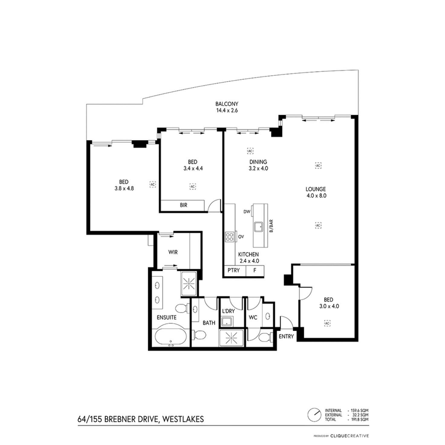 Floorplan of Homely apartment listing, 64/155 Brebner Drive, West Lakes SA 5021