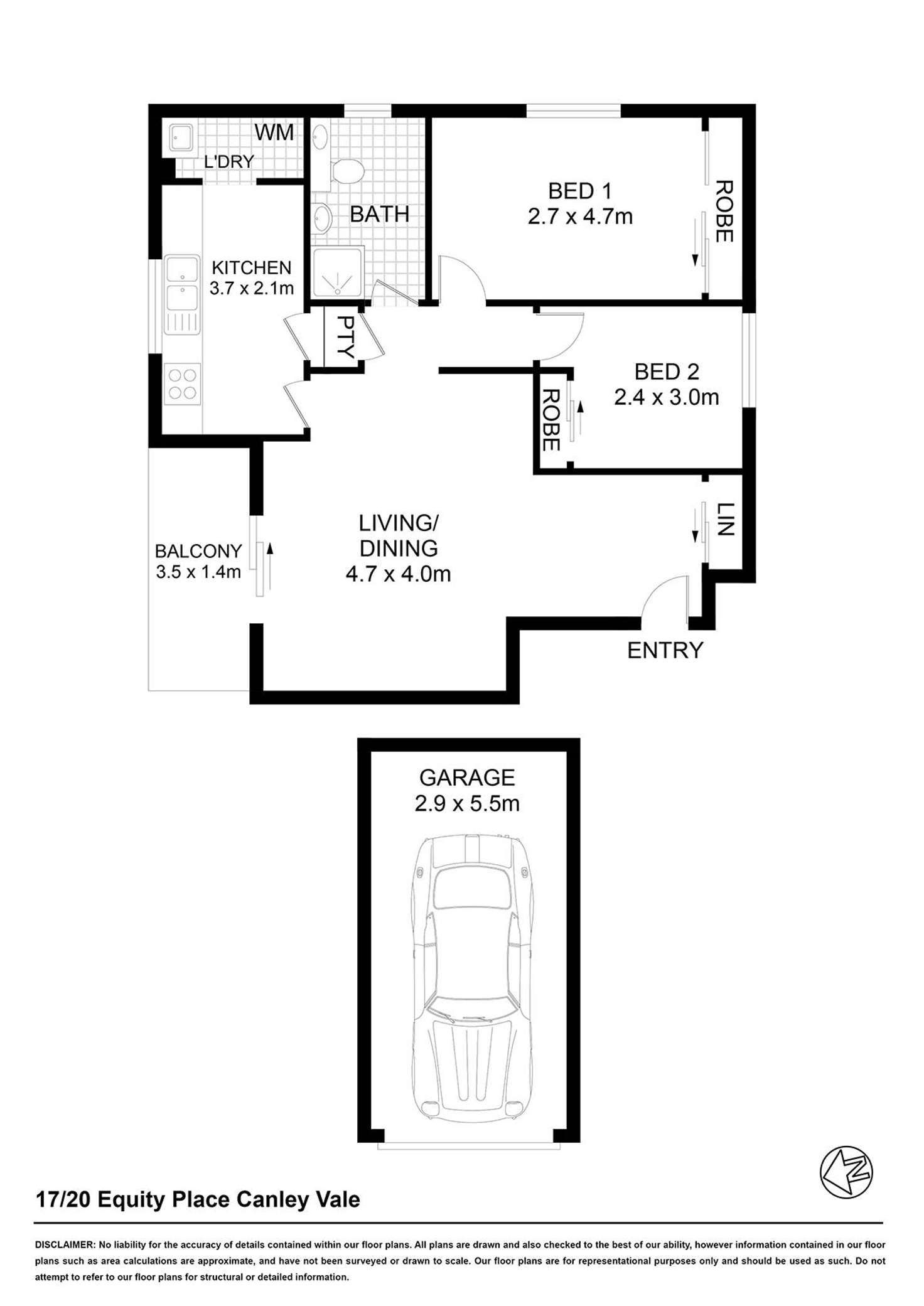 Floorplan of Homely unit listing, 17/20 Equity Place, Canley Vale NSW 2166