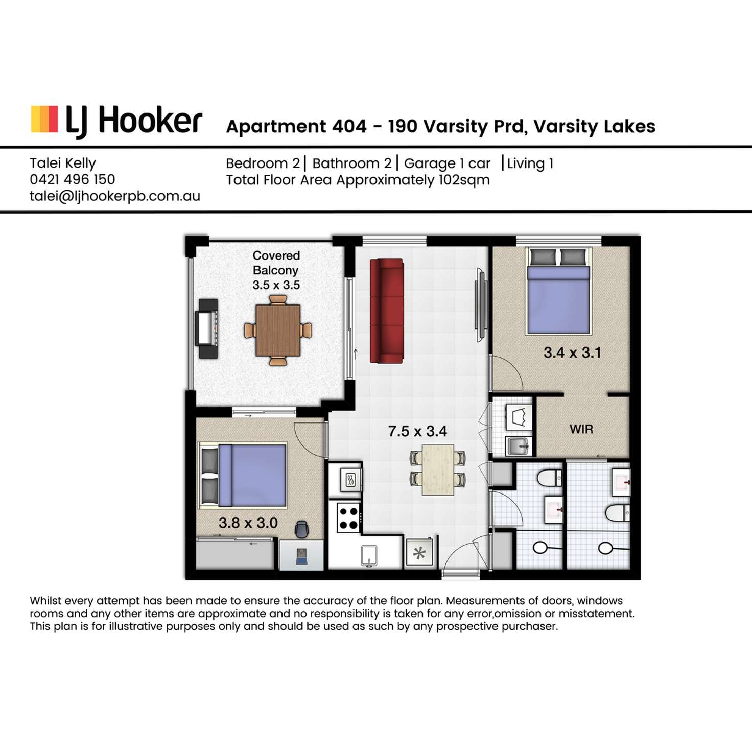 Floorplan of Homely unit listing, 404/190 Varsity Parade, Varsity Lakes QLD 4227