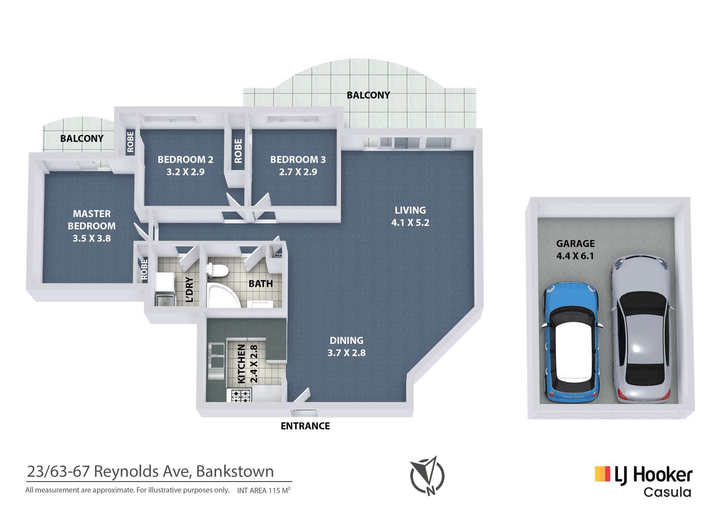 Floorplan of Homely apartment listing, 23/61 Reynolds Avenue, Bankstown NSW 2200